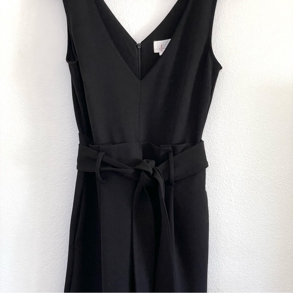 Anthropologie Cathy Structured Wide Leg Sleeveless V Neck Jumpsuit Black XS - Picture 10 of 16